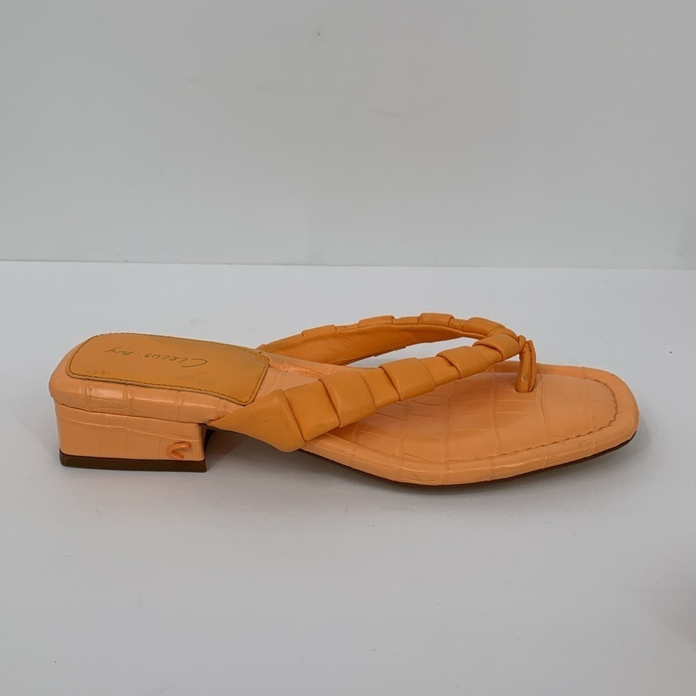 Circus NY Jacinda thong flip flop sandal shoe heel creamsicle orange slide 8.5 - Picture 2 of 6